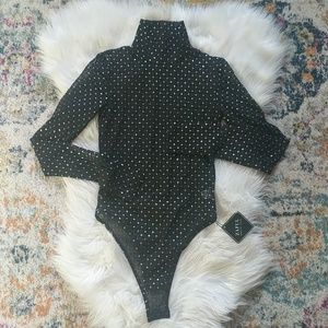 Sheer Black Glitter Bodysuit